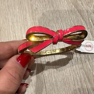 kate spade Vibrant Pink and Gold Bow Bracelet